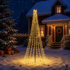 LED božićno drvce 235 cm 1000 LED lampica Topla bijela Čelik - 235 cm