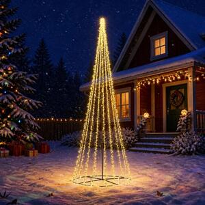 LED božićno drvce 485 cm 3000 LED lampica Topla bijela Čelik - 485 cm