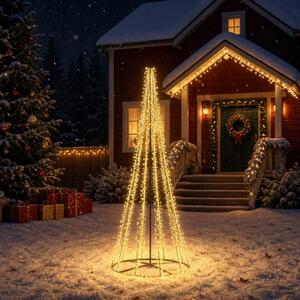 LED božićno drvce 285 cm 1550 LED lampica Topla bijela Čelik - 285 cm