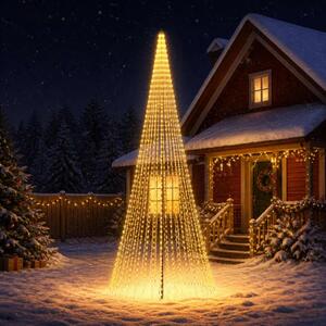 LED božićno drvce 485 cm 1632 LED lampica Topla bijela Željezo - 485 cm