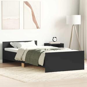 Okvir kreveta crni 75 x 190 cm mali od konstruiranog drva - Crna / 75 x 190 cm