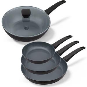BE Living Set 3 tave 20-24-28 cm + wok s poklopcem 28 cm Delight Black