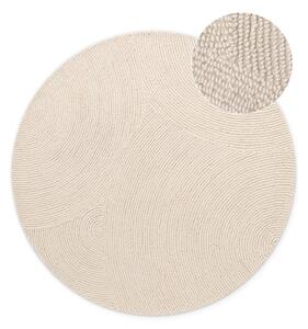 Ručno rađen vunen okrugli tepih u svijetloj prirodnoj boji ø 120 cm Eleni Natural White – Hanse Home