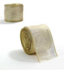 Božićna vrpca GOLDIE 6,3 cm x 2 m, zlatna