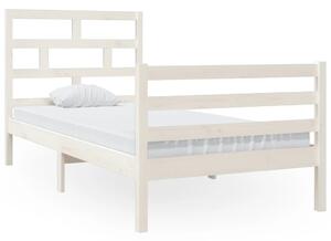 VidaXL Okvir za krevet od masivne borovine bijeli 90 x 200 cm