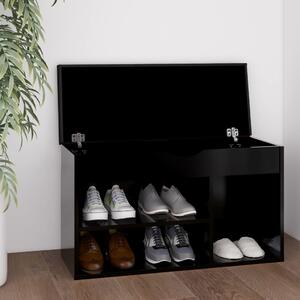 VidaXL Klupa za cipele s jastukom crna 80 x 30 x 47 cm od iverice