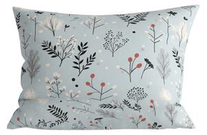 Flanelska jastučnica FROST BOTANIC 50x70 cm, svijetlo siva