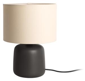 Mat crna stolna lampa s tekstilnim sjenilom (visina 33 cm) Alma – Leitmotiv