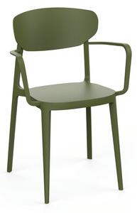 Tamno zelena plastična vrtna stolica Mare – Rojaplast