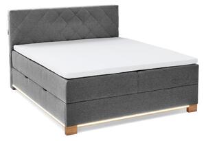 Sivi boxspring krevet s prostorom za pohranu 160x200 cm Messina – Meise Möbel