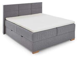 Sivi boxspring krevet s prostorom za pohranu 180x200 cm Tambo – Meise Möbel