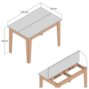 Zondo Blagovaonski stol (za 4 osobe) Kika (orah + bijela). 1073314