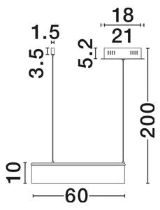 OLIVIA Visilica Triac Prigušiva LED 49 W CCT Nikal NL9040005