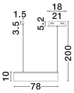 OLIVIA Visilica Triac Prigušiva LED 79 W CCT Nikal NL9040006