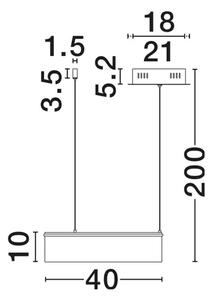 OLIVIA Visilica Triac Prigušiva LED 39 W CCT Siva NL9040001
