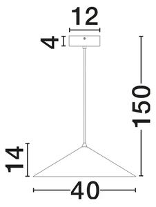 DARIO Zlatna Visilica LED 21 W 1667 lm IP20 3000 K FI: 40 NL9236451