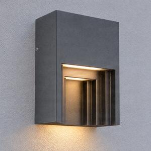 Lindby LED vanjska zidna svjetiljka Aurali, 1 žarulja, crna, IP65, Crno, Aluminij