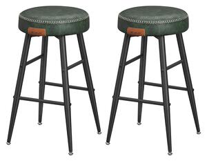 Eko barske stolice, set od 2 visoke kuhinjske stolice, šumsko zelene boje | VASAGLE