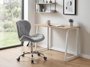 Set za radnu sobu ZARIMO stol 80x40 cm, bijela/hrast sonoma + stolica AVOLA VELVET, svijetlosiva