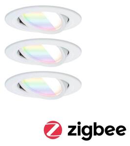 Paulmann Nova Coin Smart White RGBW LED ugradbena reflektorska svjetiljka, set, prigušiva, Bijela, Dnevni boravak/blagovaonica, Aluminij, Montaža na strop