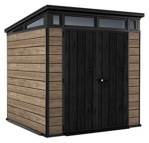 Keter Spremište Ashwood (Vanjska dimenzija uklj. krovni prevjes (Š x D): 216 x 218 cm, Plastika, Antracit, smeđa)