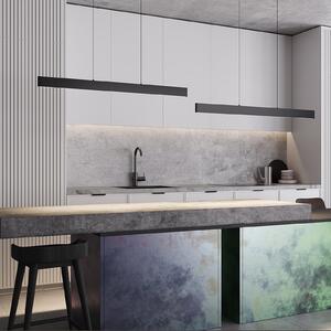 Maytoni LED viseća svjetiljka Ephoria, crna, aluminij, duljina 116 cm, prigušiva, Crno, Dnevni boravak/blagovaonica, Aluminij