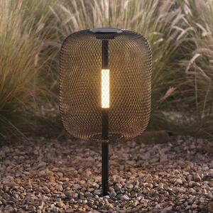 Lucande Faylen LED solarna svjetiljka za tlo s klinom, crna, IP65, prigušiva, Crno, Metal