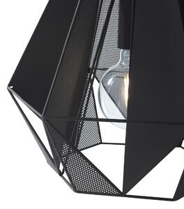 Industrijska viseća lampa crna s mrežicom 3-light - Carcass