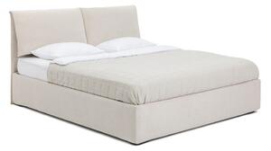 Bež tapecirani bračni krevet s podnicom i prostorom za odlaganje 180x200 cm Thessa Pillow – Bonami Selection
