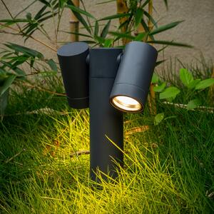 PRIOS Prios Tulimar reflektor na tlo s klinovima, 2 žarulje, antracit, IP65, prigušiva, Crno, Metal