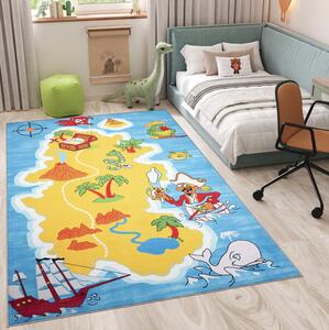 Dječji tepih FLANNEL - gusarski otok Širina: 80 cm | Duljina: 150 cm
