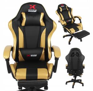 Xgaming gaming stolica s naslonom za noge - crna i zlatna