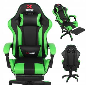 Xgaming gaming stolica s naslonom za noge - crno-zelena