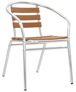 VidaXL Složive vrtne stolice od aluminija i WPC-a 2 kom srebrne