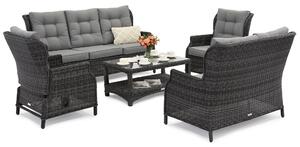 Set luksuznog namještaja od tehnoratana Malaga Coffee 7 antracit Garden Point