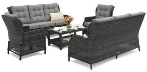 Set luksuznog namještaja od tehnoratana Malaga Coffee 8 antracit Garden Point