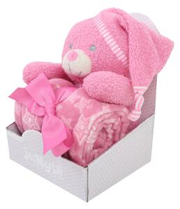 Jungle dekica sa plišanom igračkom Sleepy Bear - Pink