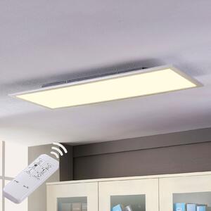 Lindby LED panel Livel, CCT, 120 cm x 30 cm, daljinski upravljač, prigušiva, Metalik, Kuhinja, Plastika