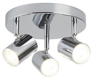 LED stropna svjetiljka Rollo, tri žarulje, krom