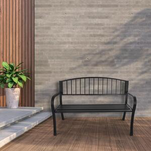 Vrtna klupa od aluminija s naslonom 125 x 53 x 82 cm Crno
