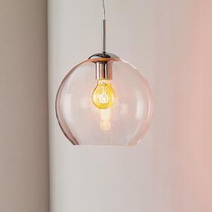 Okrugla staklena viseća lampa, 25 cm, prozirna