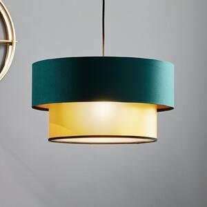 Maco Design Viseća lampa Dorina, zelena/zlatna Ø 40cm, prigušiva, Zelena, Dnevni boravak/blagovaonica, Plastika