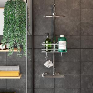 Željezna samoljepljiva kupaonska polica u srebrnoj boji Luxy – Metaltex