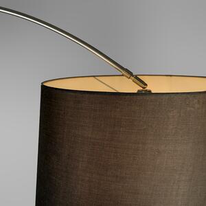 Lučna svjetiljka čelična tkanina sjena crna 45 cm - XXL