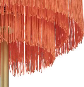 Orijentalna podna svjetiljka zlatno ružičasta sjena s resama - Franxa