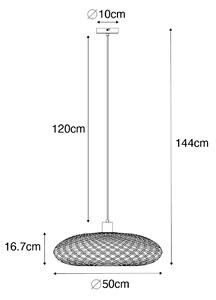 Orijentalna viseća lampa crni bambus 50 cm - Ostrava