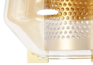 Art deco viseća lampa zlatna sa jantarnim staklom 6 svjetala - Kevin