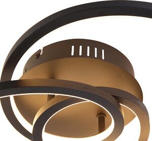 Stropna svjetiljka crna 45 cm uklj. LED 3 stupnja prigušivanja - Rowin