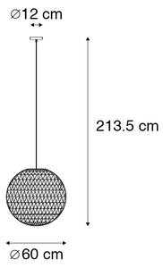 Retro viseća lampa bijela 60 cm - Lina Ball 60