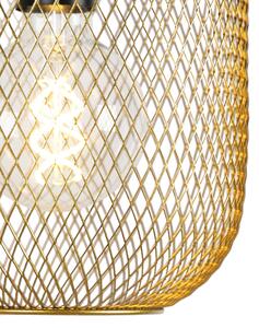Viseća svjetiljka Art Deco zlatna 45 cm 3 svjetla - Bliss Mesh